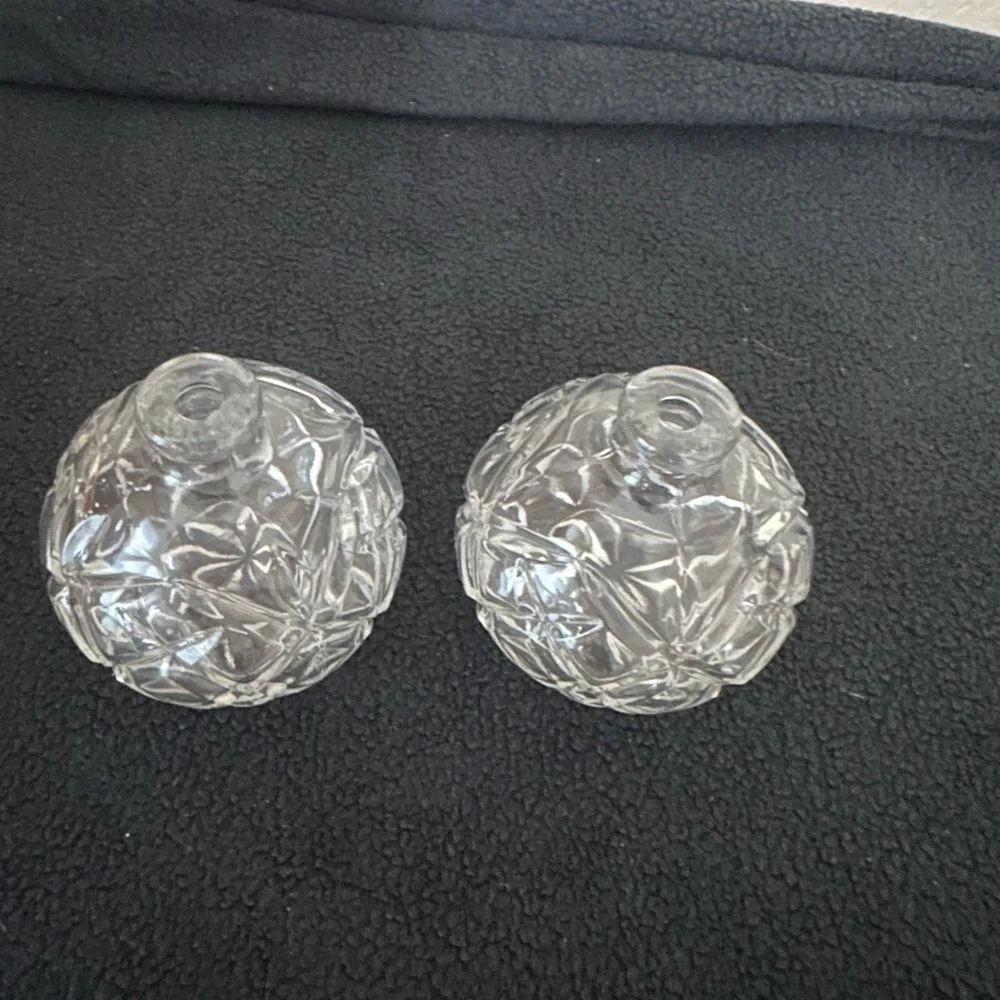 Vintage Round Cut Glass Oil Lamps